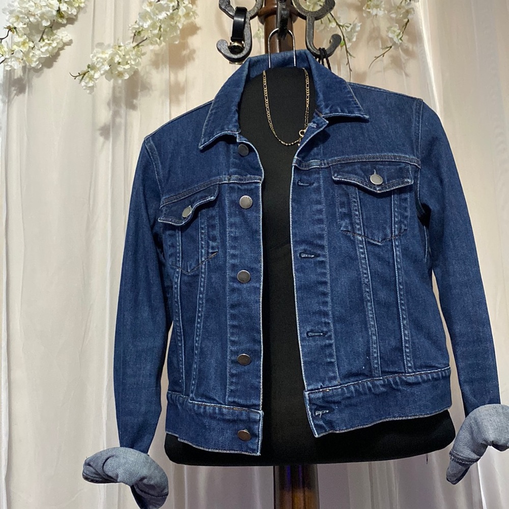 Theory Dark Blue Denim Jean Jacket